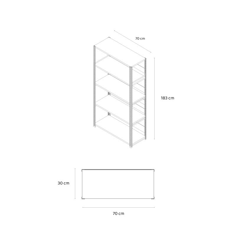 Estante Metálico 5 Repisas Tipo Archivador Rackexpress Chile